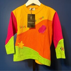 NWT Vintage Yves Saint Laurent Kids Colorblock Top